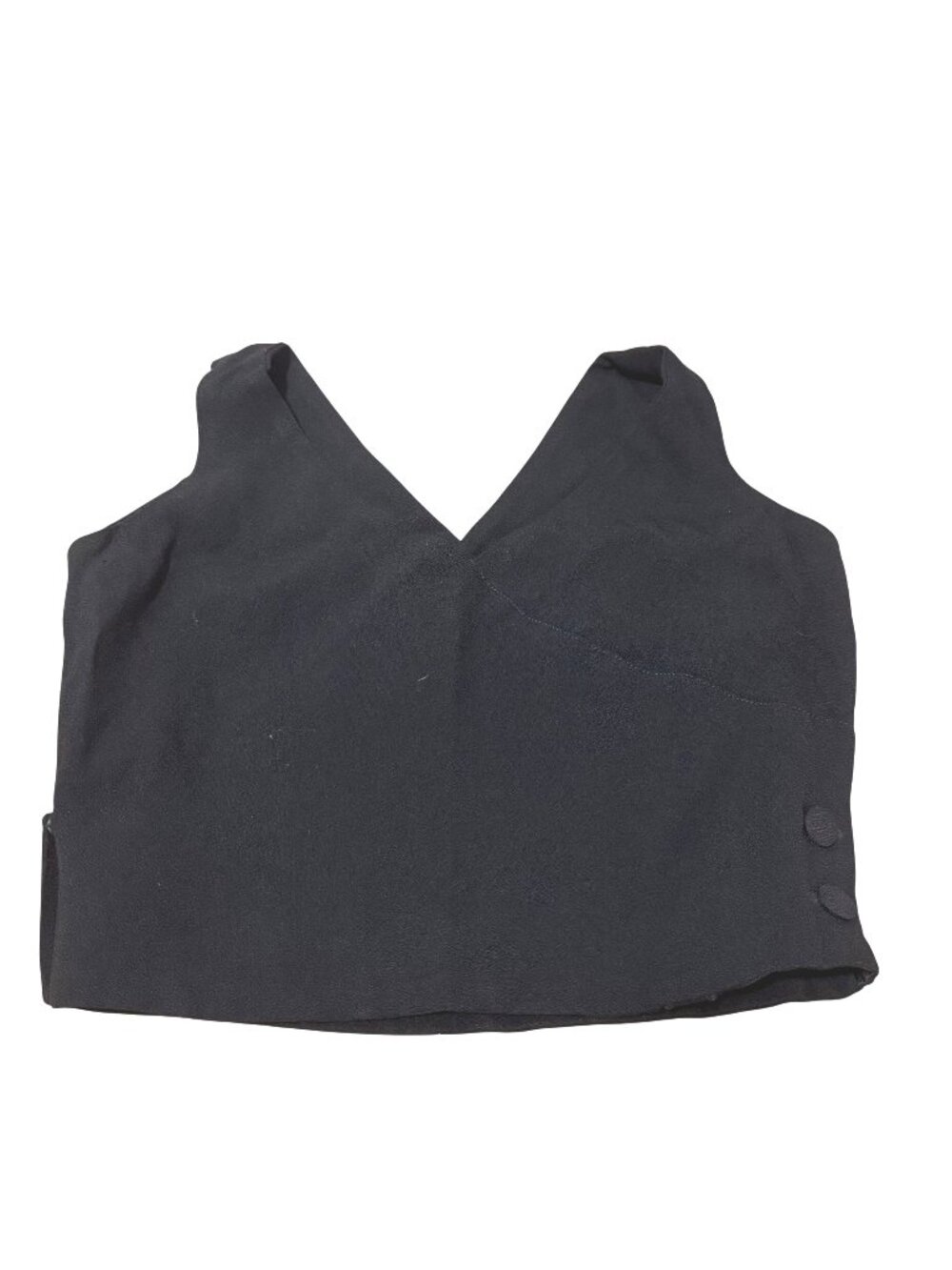 Vintage Sonia Rykiel Paris Black Halter Crop Top Button Side Size 38